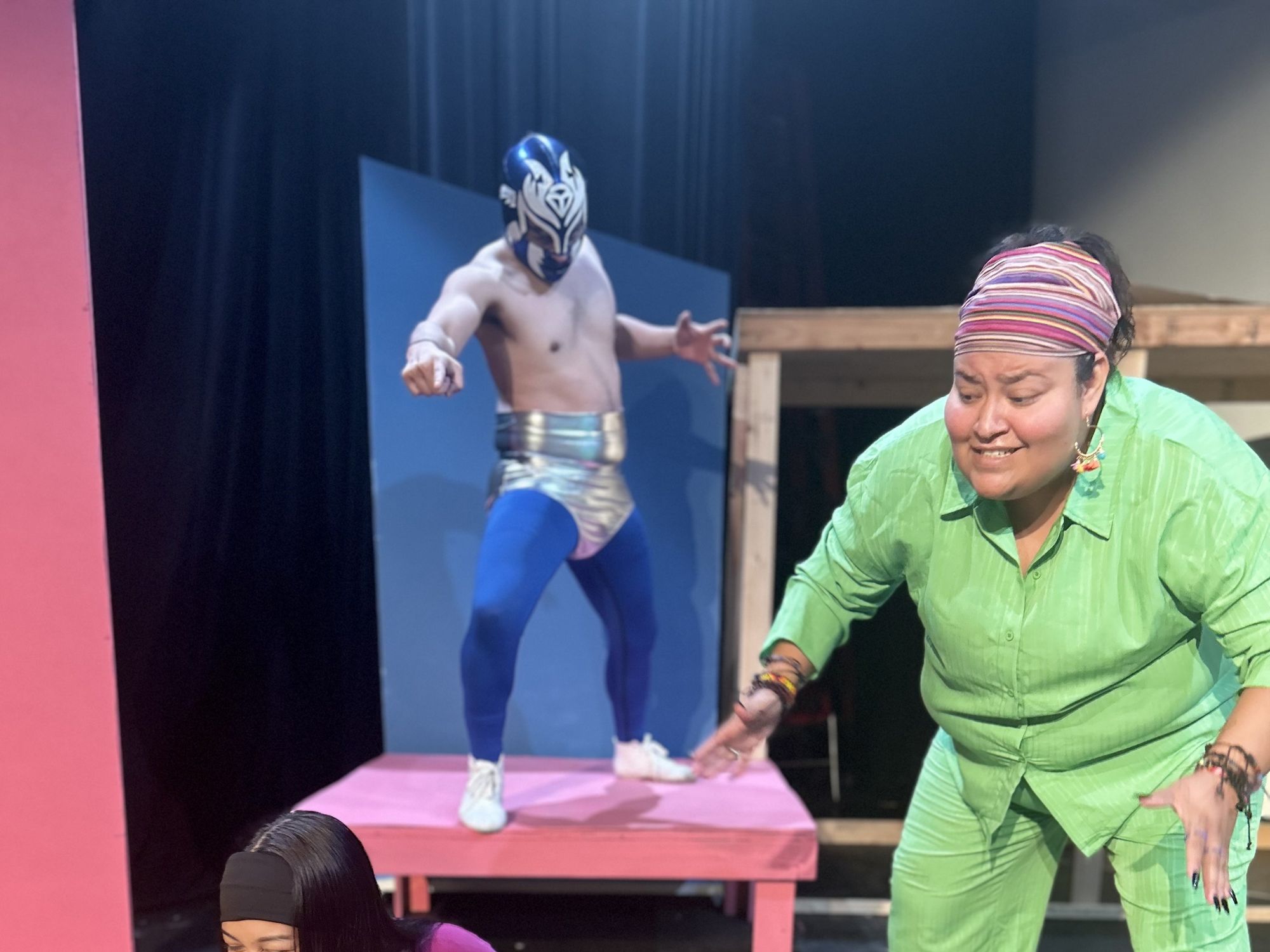 Actors rehearse for a show at Teatro Audaz