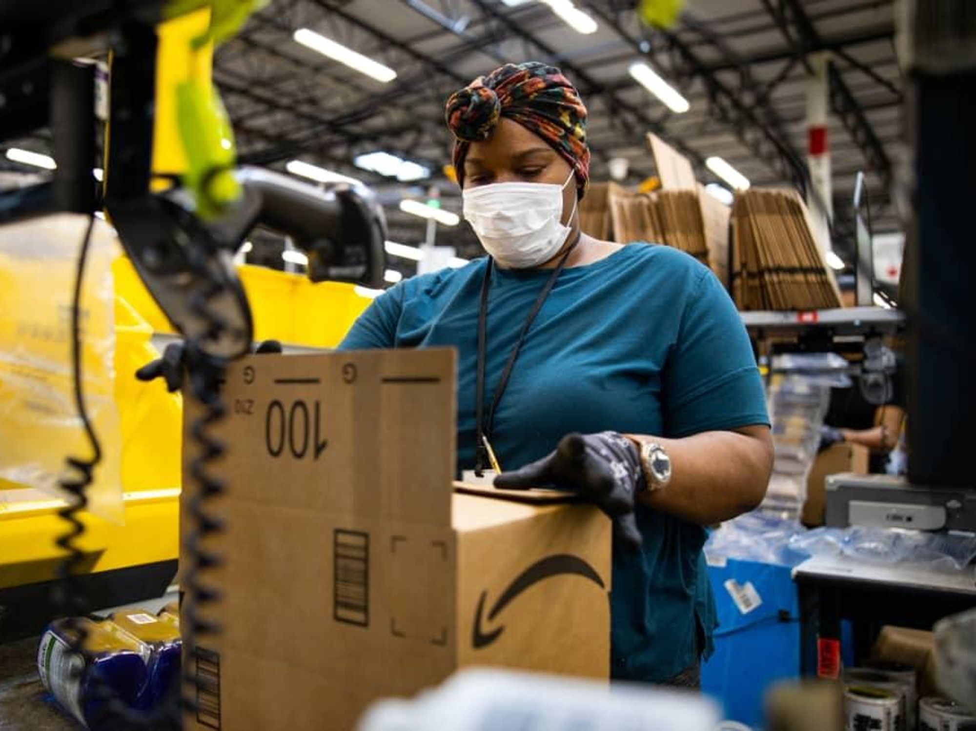Amazon fulfillment center Houston worker factory
