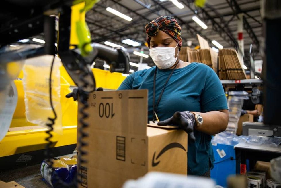 Amazon fulfillment center Houston worker factory