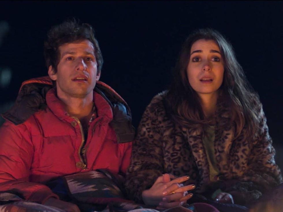Andy Samberg and Cristin Milioti in Palm Springs