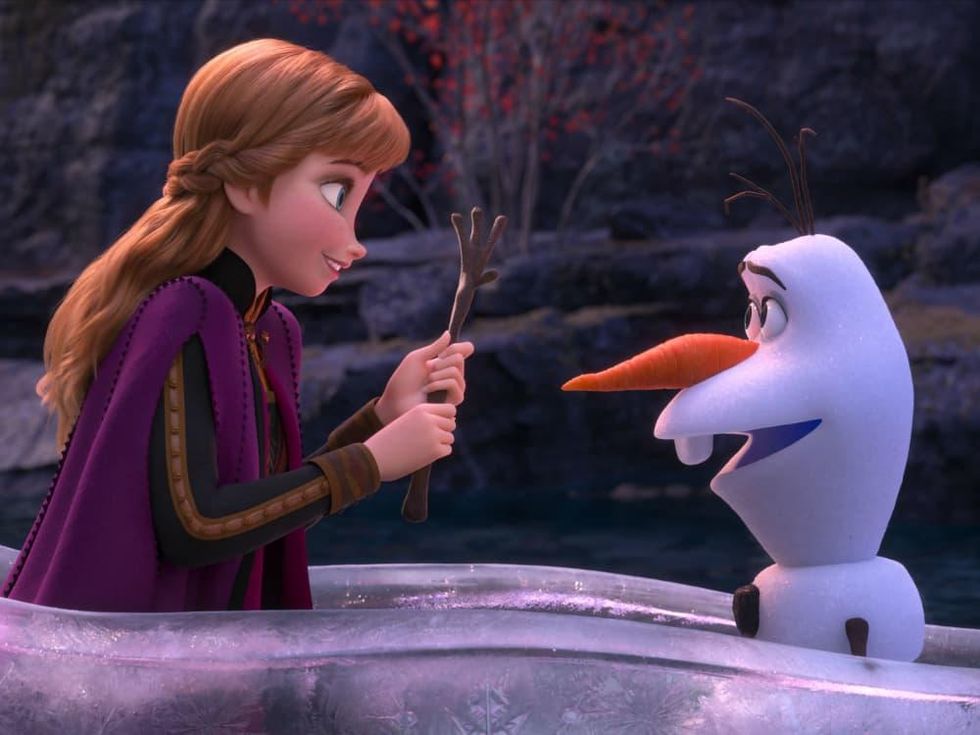 Anna (Kristen Bell) and Olaf (Josh Gad) in Frozen II