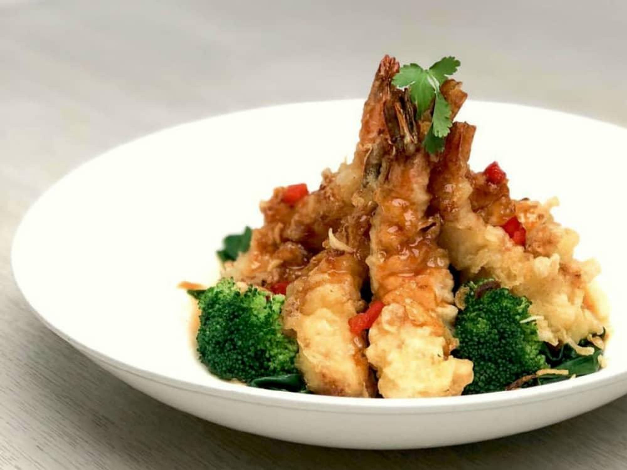 Asian Mint tamarind shrimp