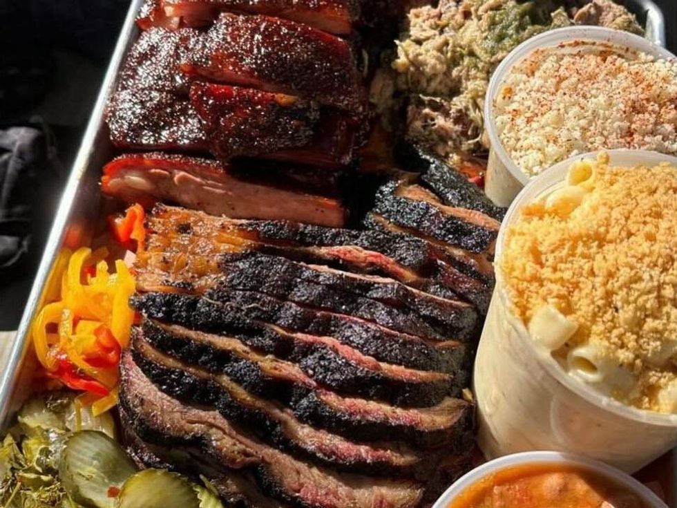 Barbacue plate at 2M Smokehouse in San Antonio