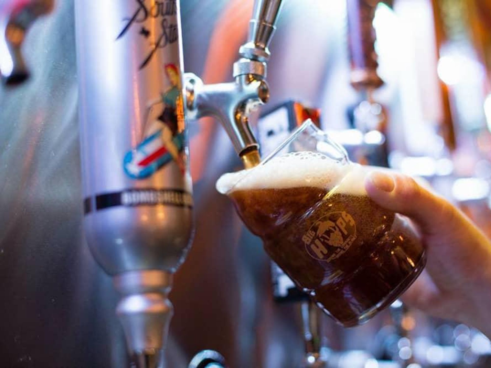 Big Hops brewing beer