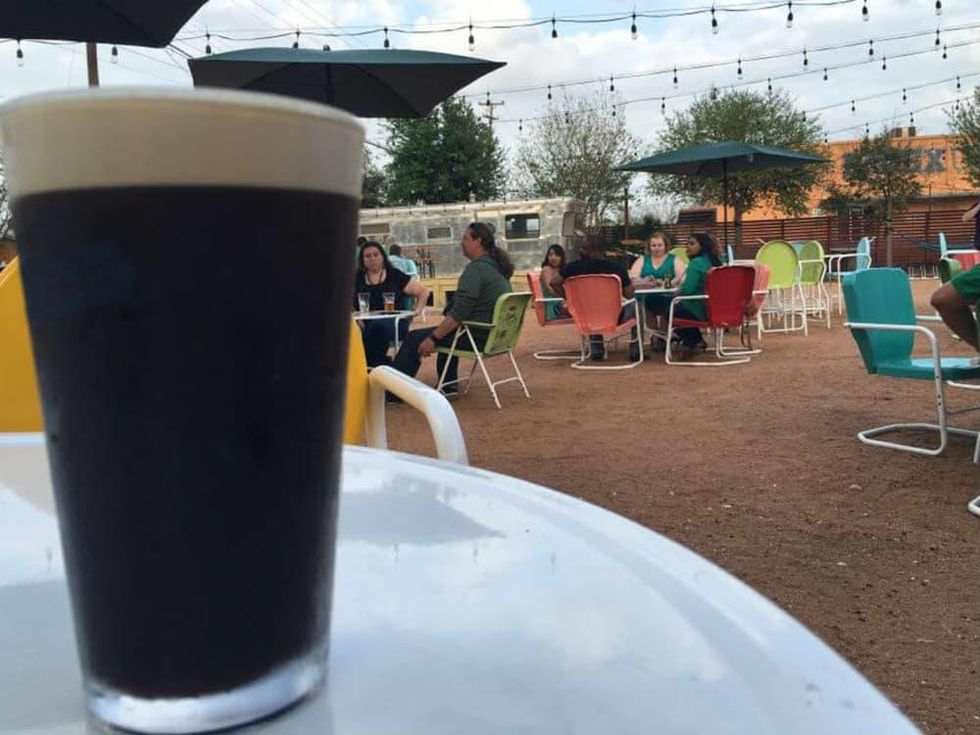 Burleson Yard Beer Garden craft beer glass patio