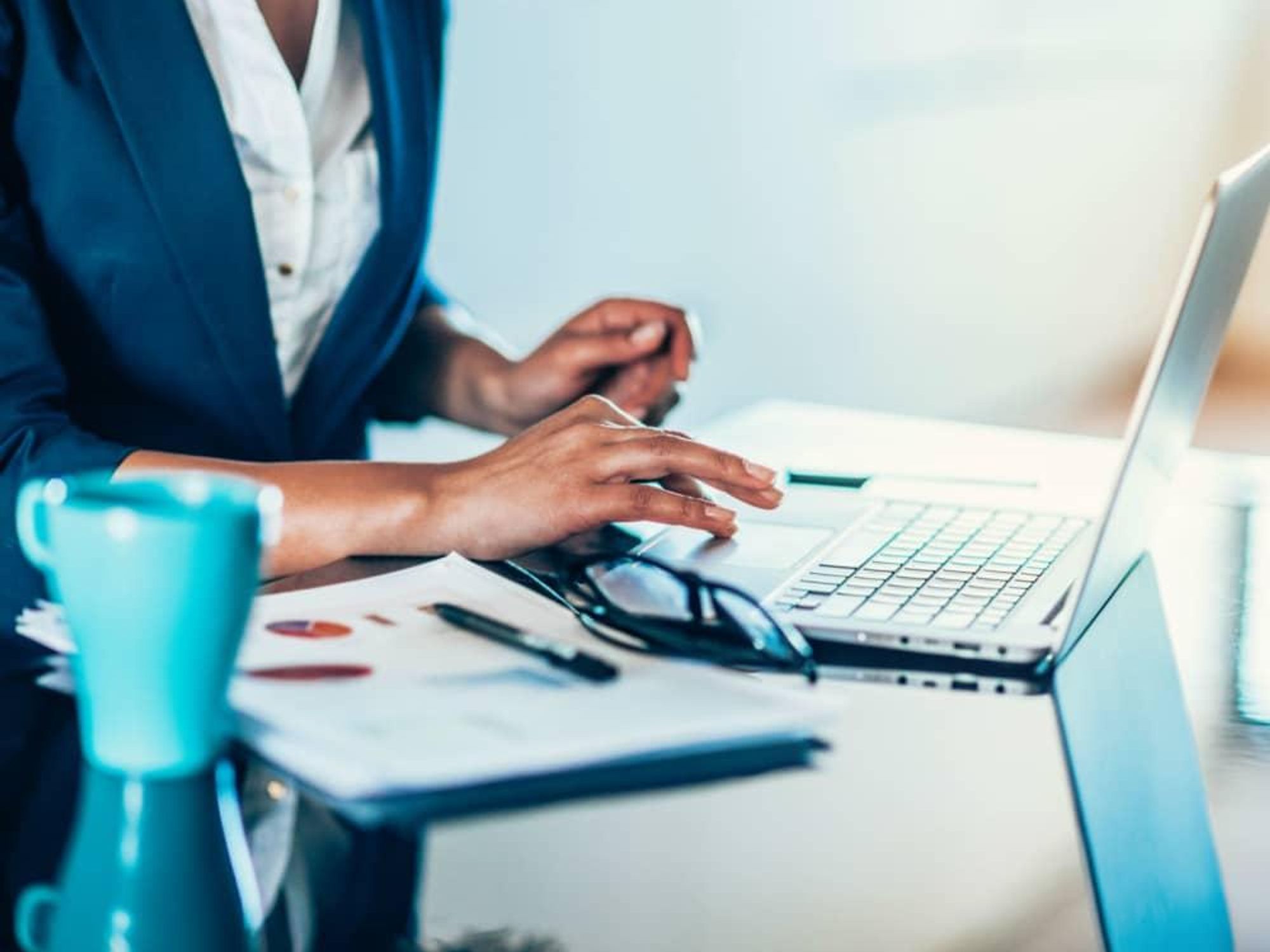 businesswoman working in an office