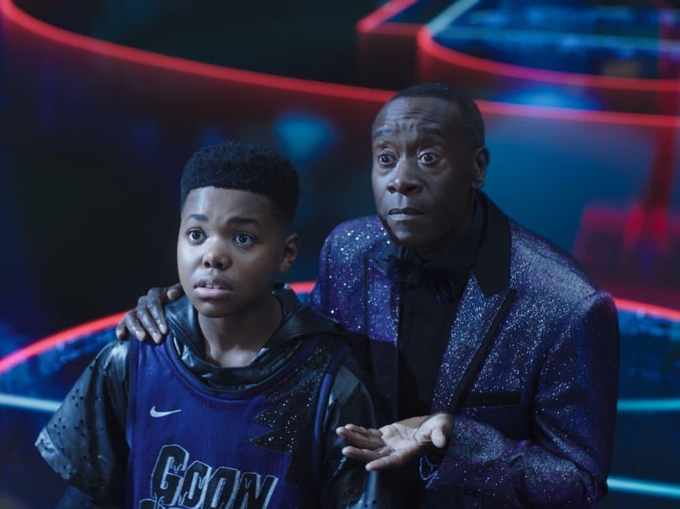 Cedric Joe and Don Cheadle in Space Jam: A New Legacy