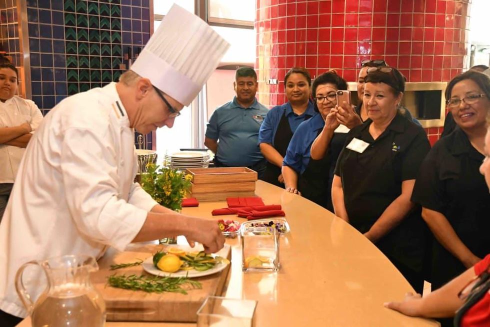 Chef Justin Ward trains San Antonio ISD chefs.