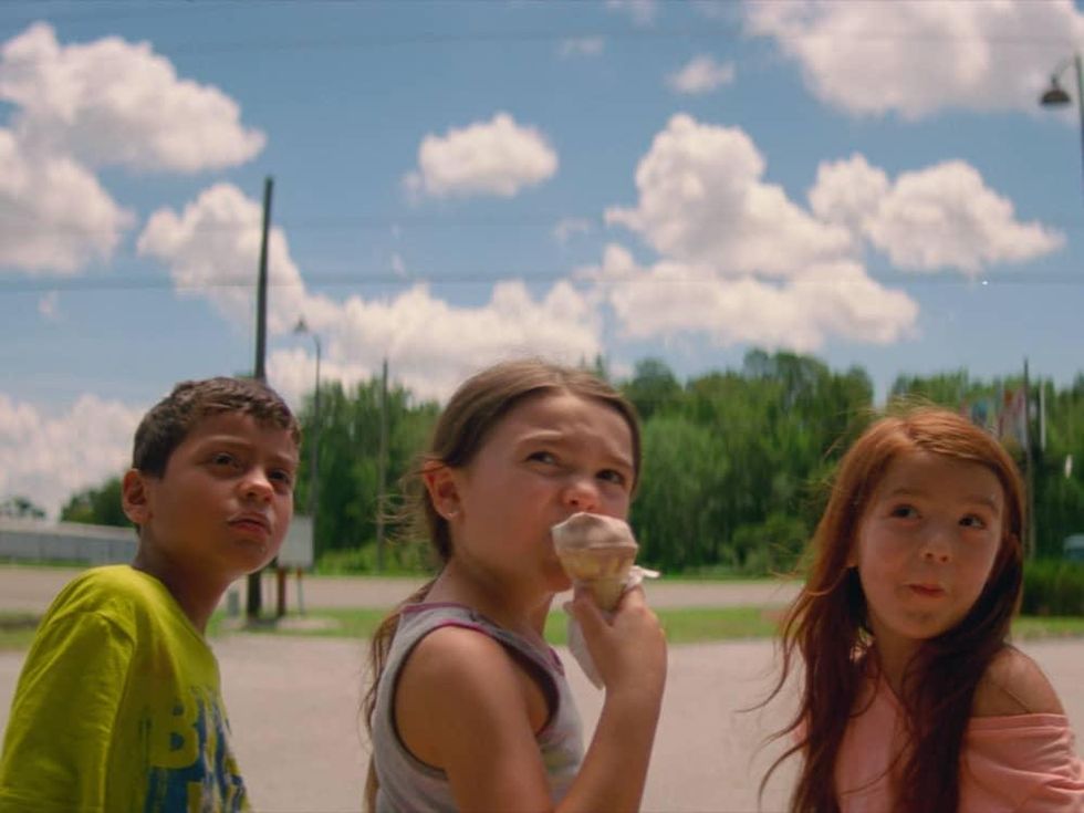 Christopher Rivera, Brooklynn Prince, and Valeria Cotto in The Florida Project