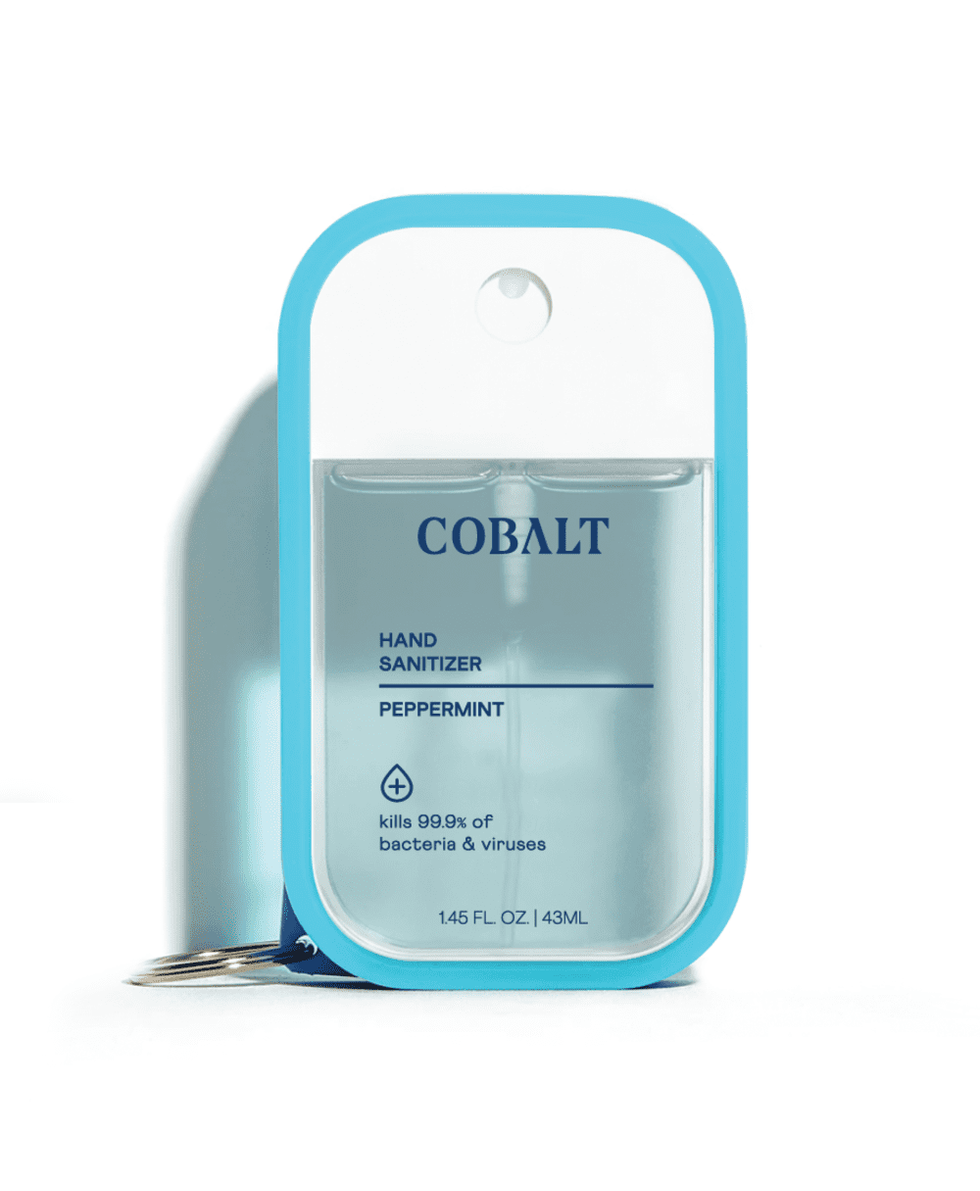 Cobalt hand sanitizer Peppermint clip-on