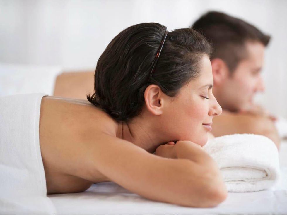 Couple getting a massage