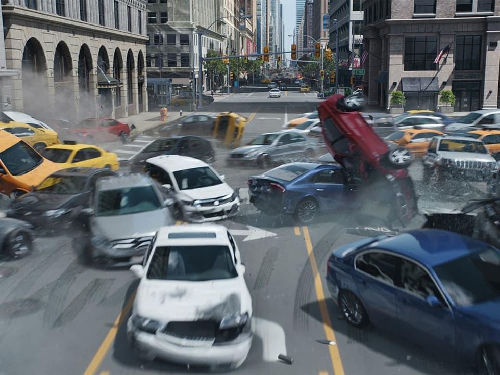 Crashing cars in The Fate of the Furious