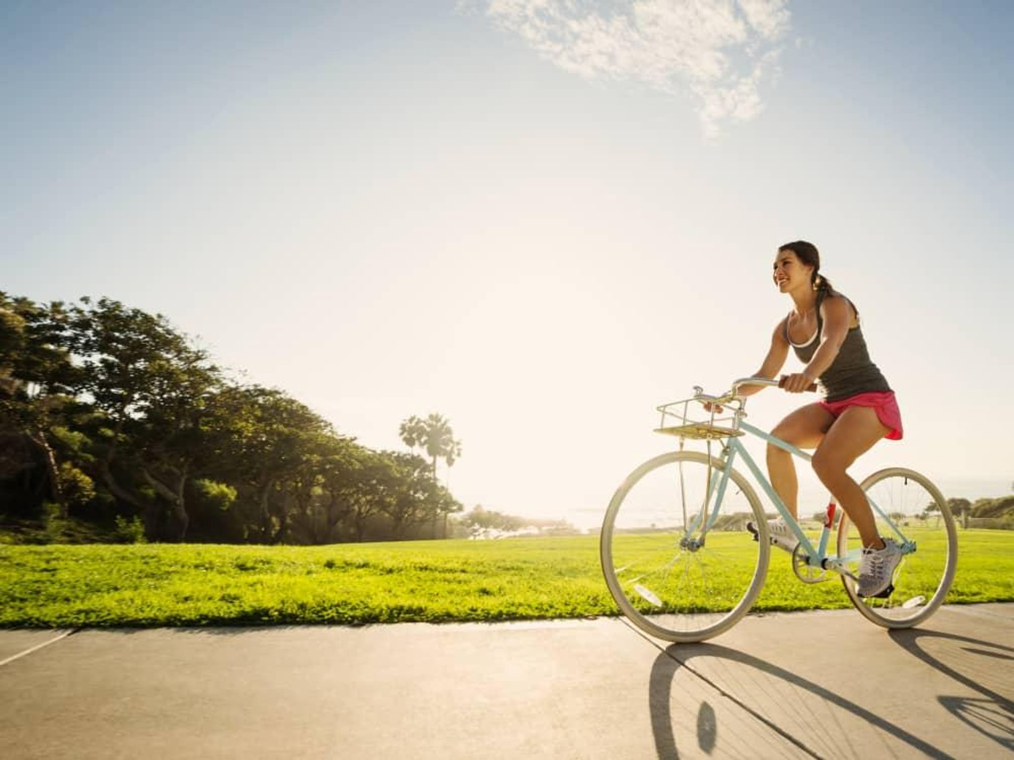 cyclist bicycle woman on boke