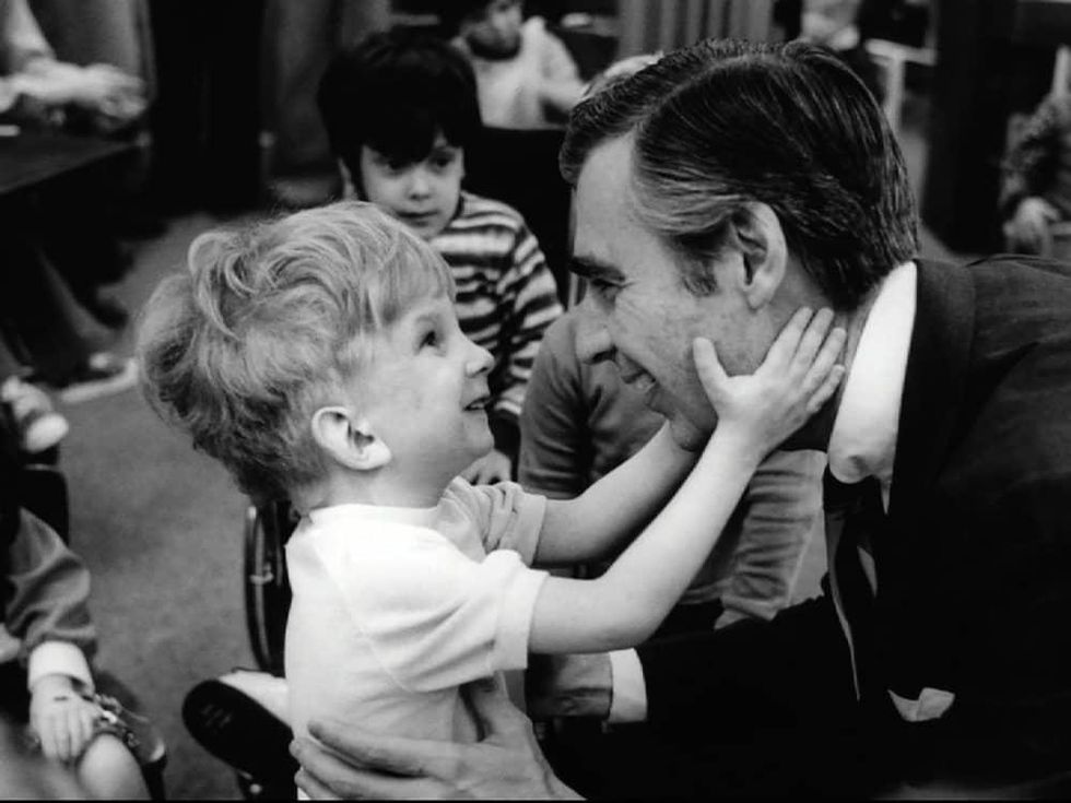 Disabled boy and Fred Rogers in Won't You Be My Neighbor?