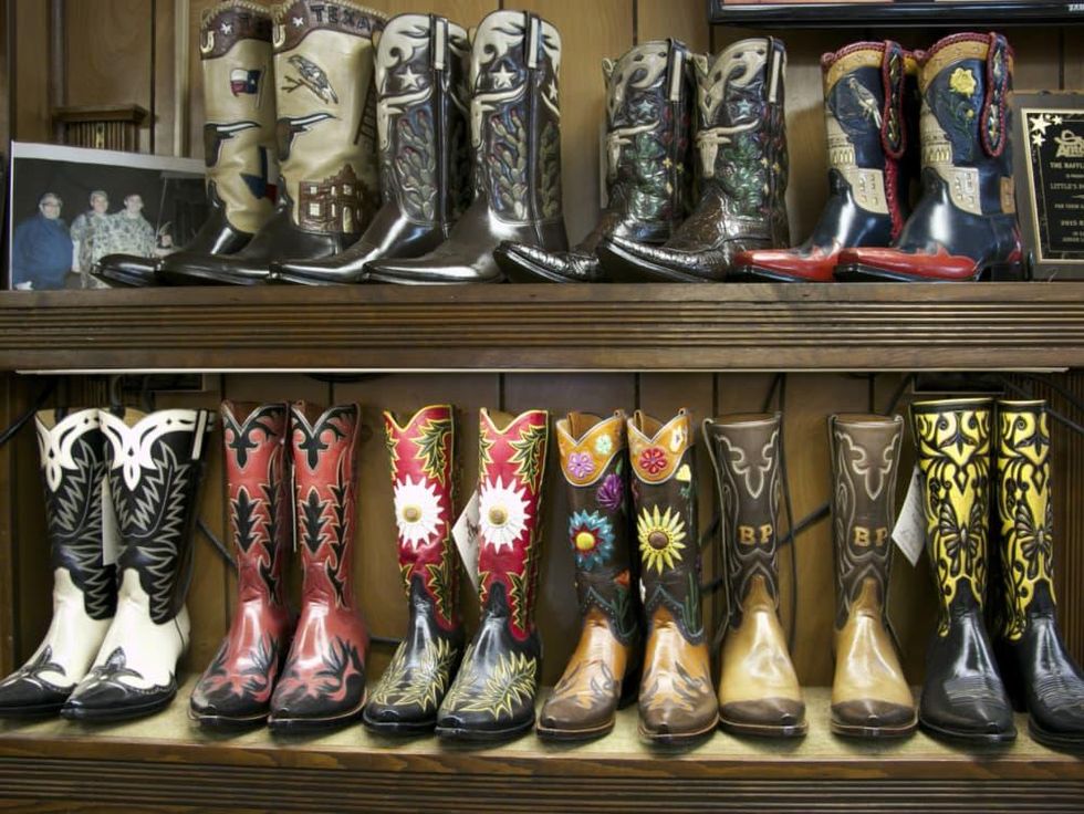 Display of Multiple Littles Boots