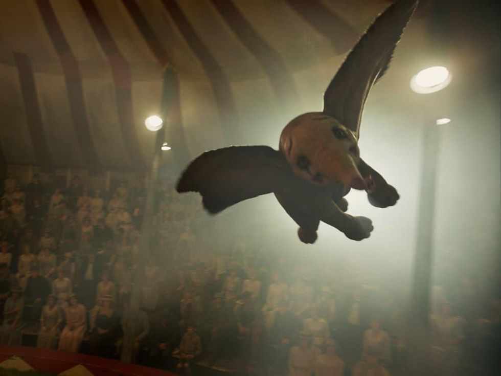 Dumbo flying in Dumbo