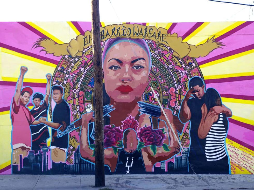 End Barrio Warfare Relocation mural San Antonio