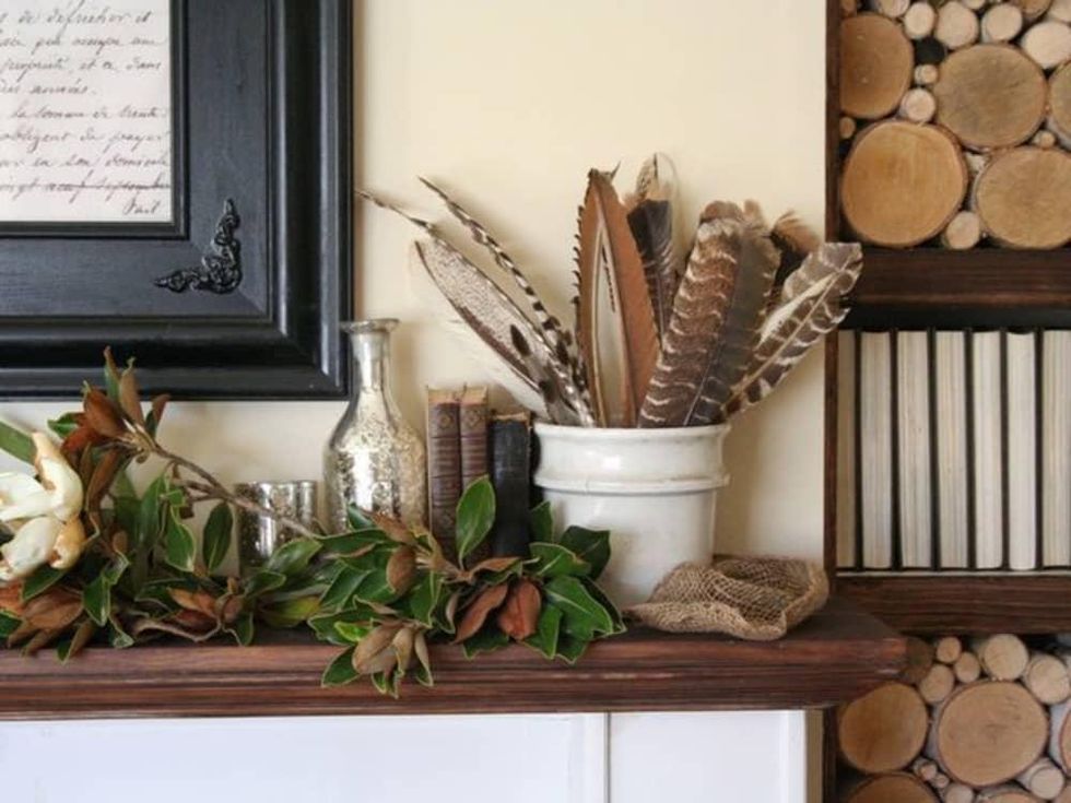Fall mantel with rich and earthy textures