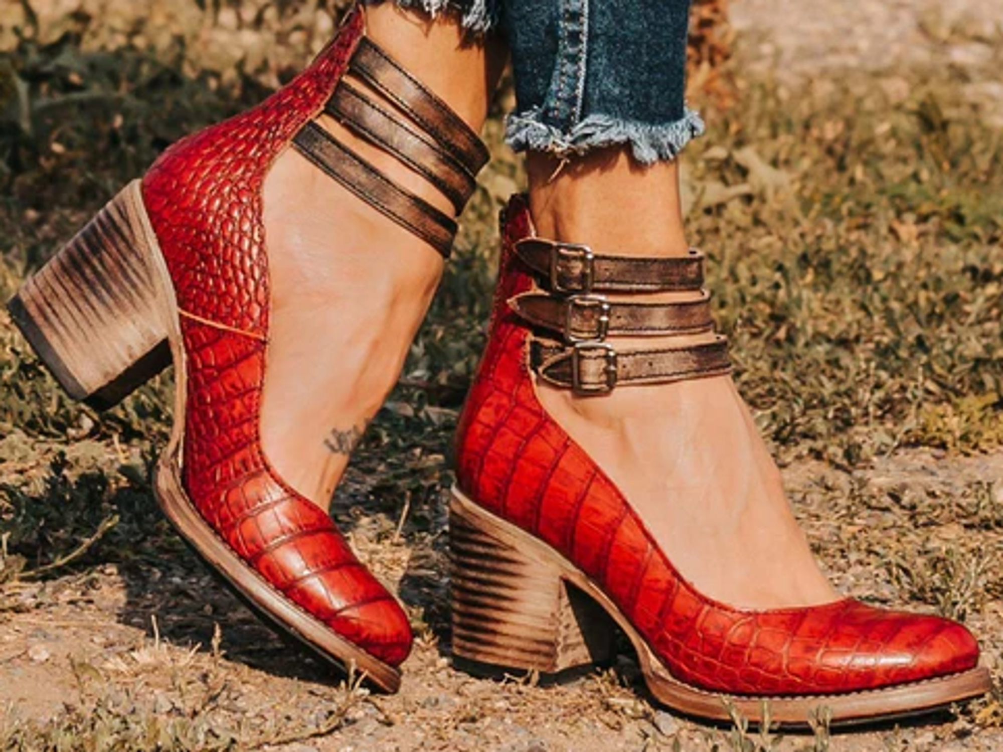 Faux crocodile shoes by Freebird, coming to San Antonio.