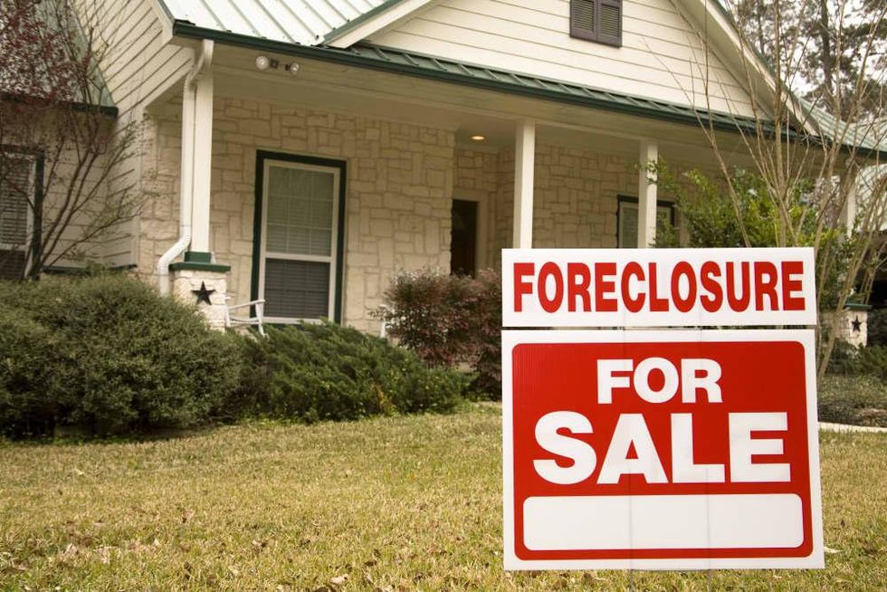 Foreclosure sign on house