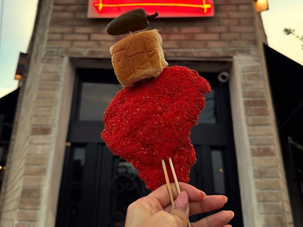 Gimme Gimme San Antonio chicken on a stick