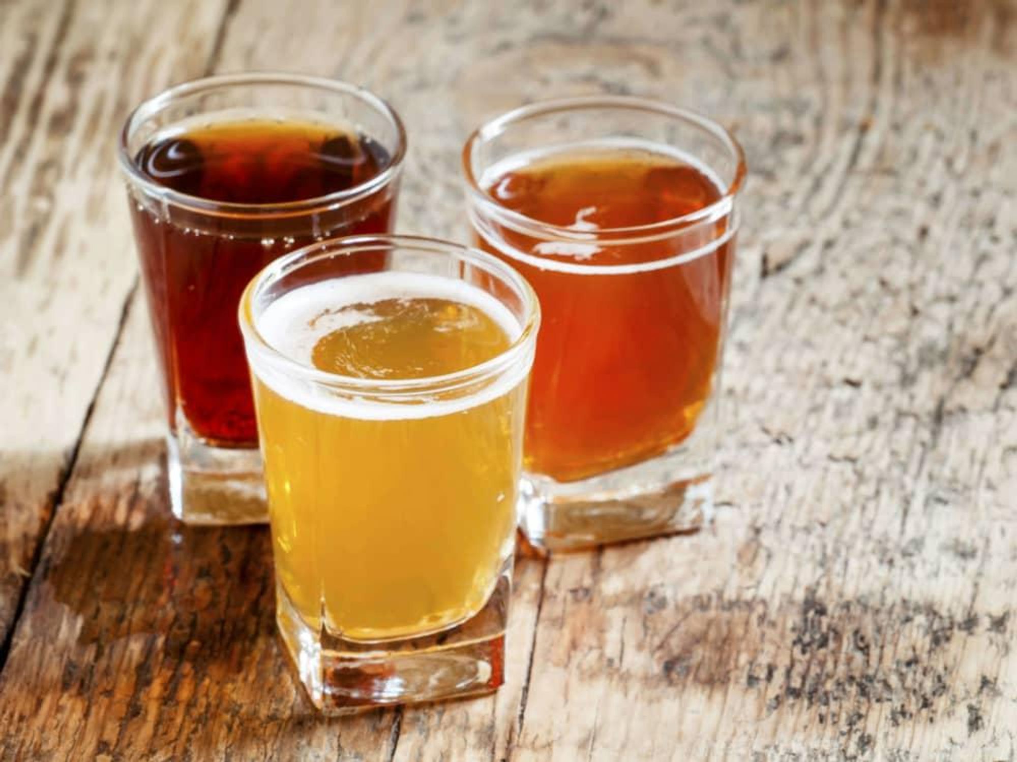 Glasses of craft beer