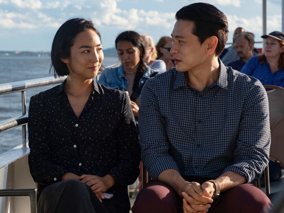 Greta Lee and Teo Yoo in Past Lives