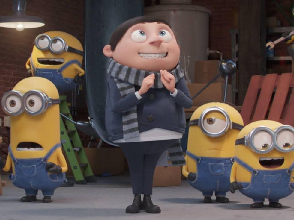 Gru (Steve Carell) and Minions in Minions: The Rise of Gru
