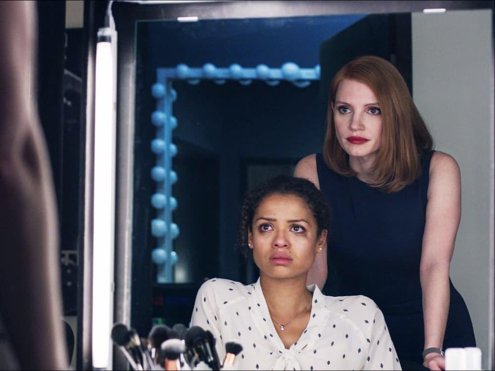 Gugu Mbatha-Raw and Jessica Chastain in Miss Sloane