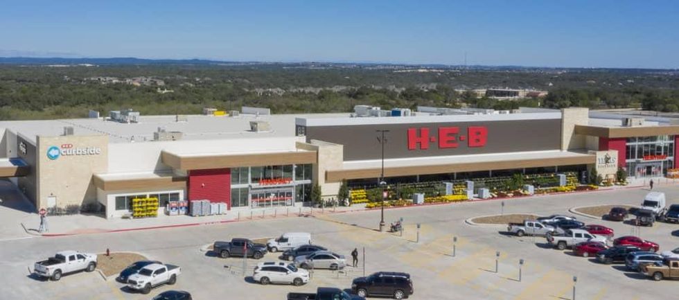 H-E-B exterior grocery store logo Far West Side San Antonio