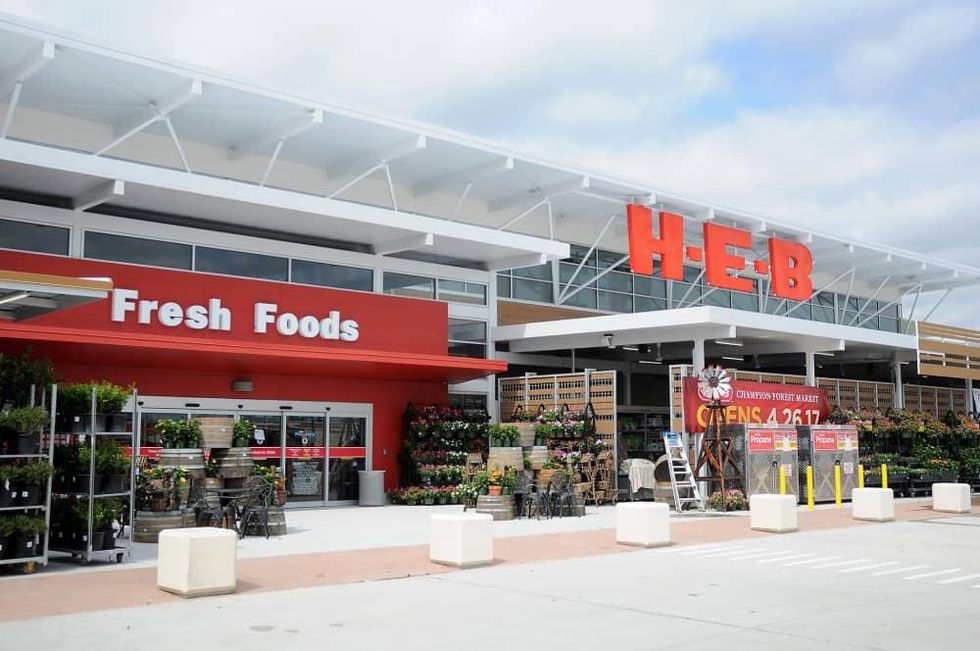 H-E-B grocery store front logo sign