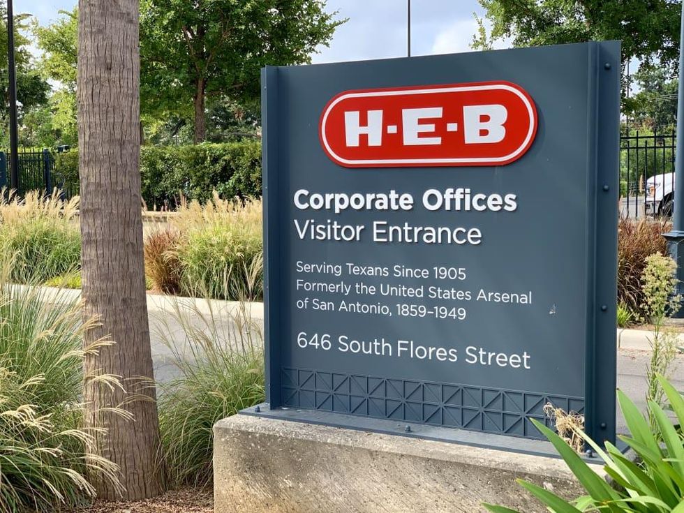 H-E-B logo sign corporate campus downtown san antonio arsenal
