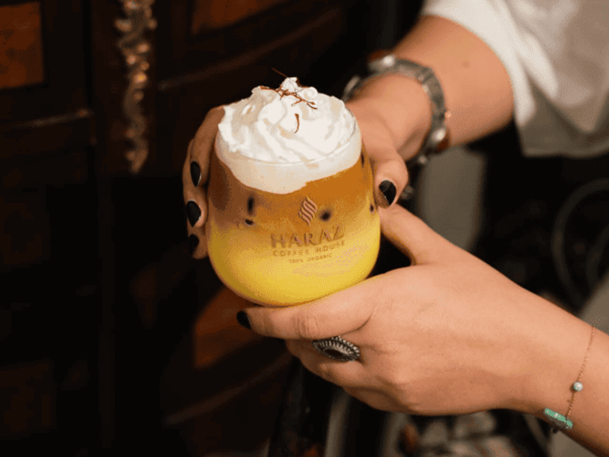 Haraz Coffee House saffron latte