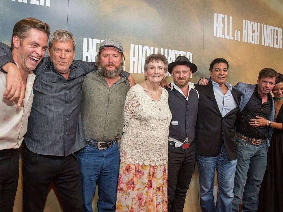 Hell or High Water Austin premiere Alamo Drafthouse red carpet cast Chris Pine Jeff Bridges, David Mackenzie Margaret Bowman Ben Foster Gil Birmingham Taylor Sheridan Katy Mixon