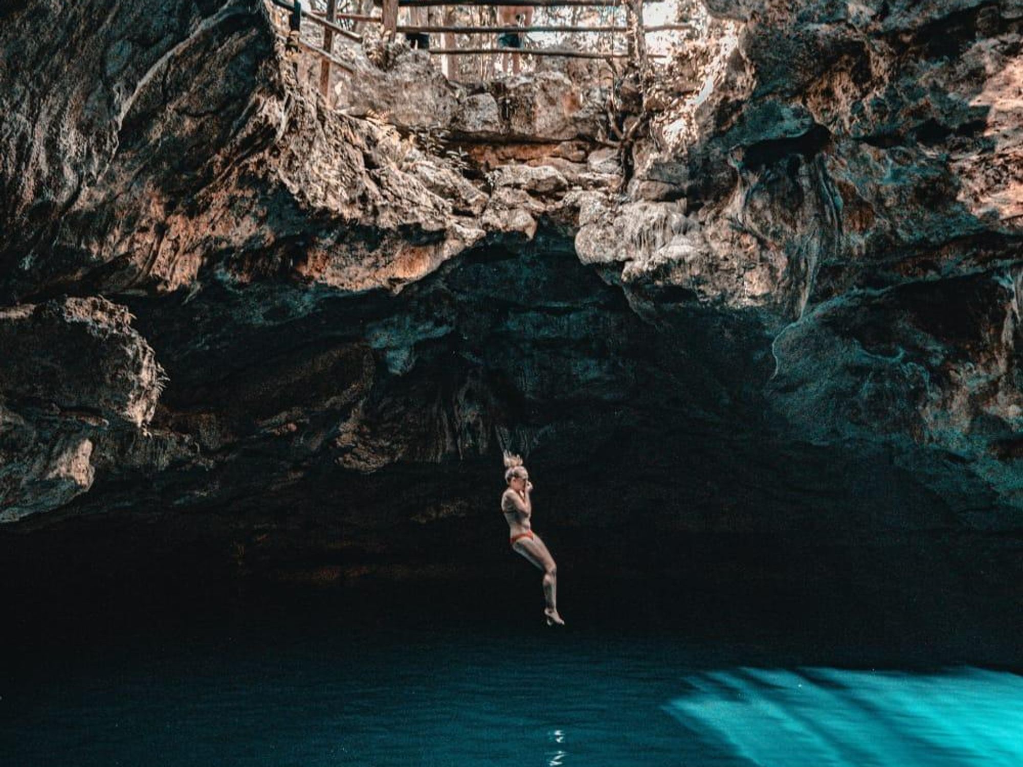 Here and Now Travel Houston woman diving cave