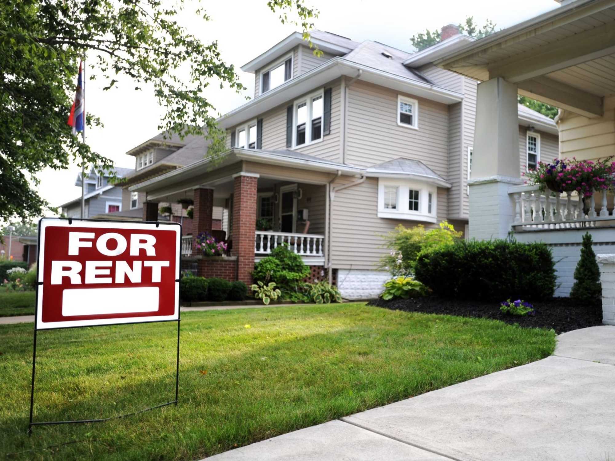House for rent, rent sign, home for rent, rental