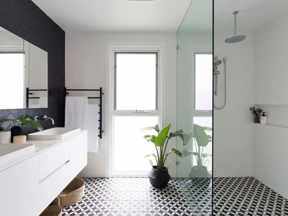 Houzz bathroom remodel tiled shower