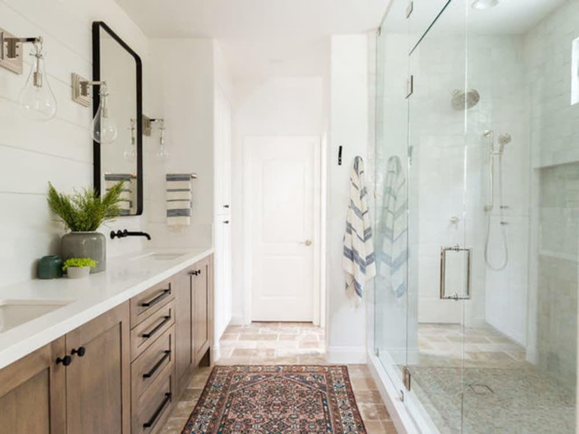 Houzz bathroom remodel with shiplap