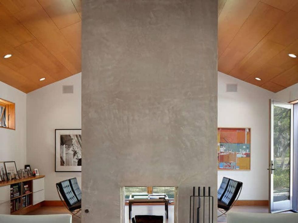 Houzz San Antonio home Outdoor Living House 334 Alamo Heights living room fireplace