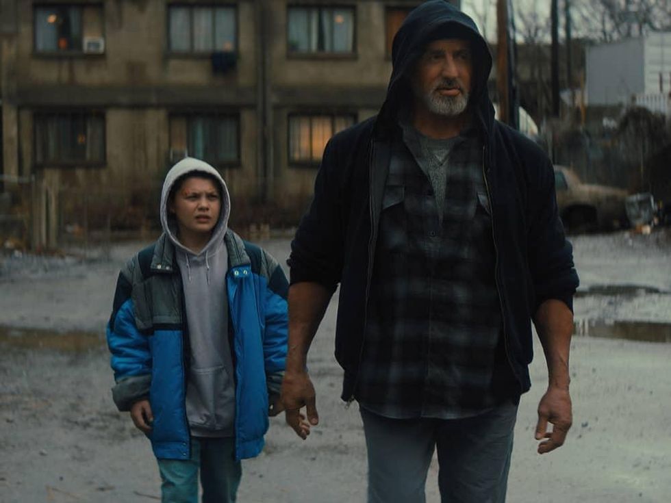 Javon Walton and Sylvester Stallone in Samaritan