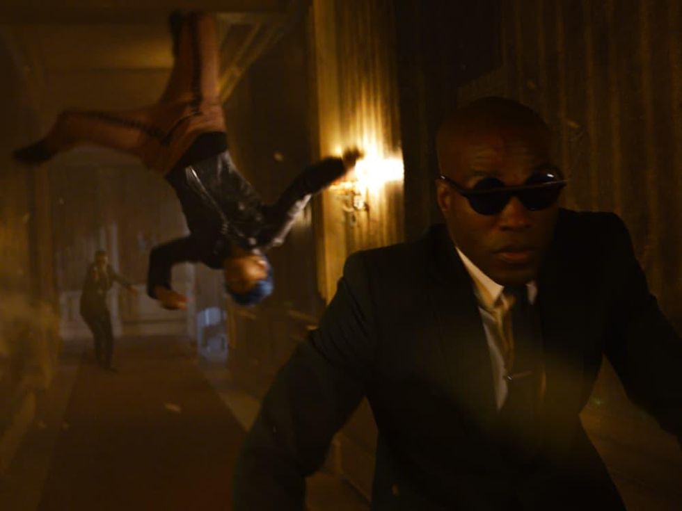 Jessica Henwick and Yahya Abdul-Mateen II in The Matrix Resurrections