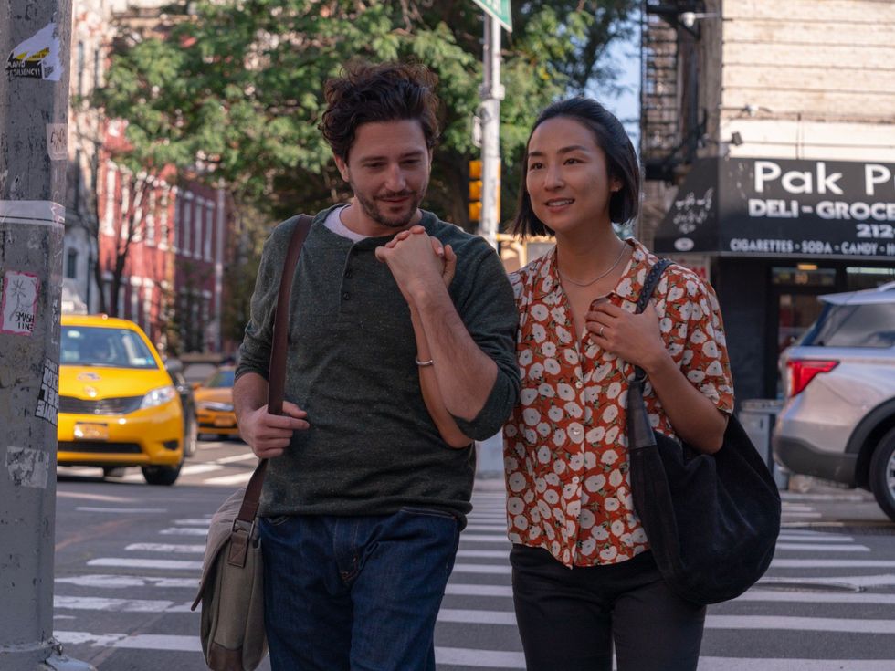 John Magaro and Greta Lee in Past Lives