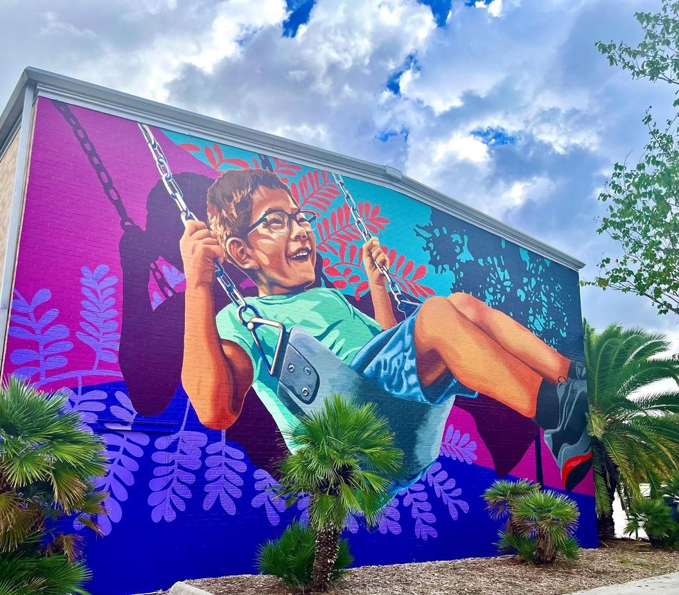 "Joyful Momentum" mural at the Ramirez Community Center in San Antonio