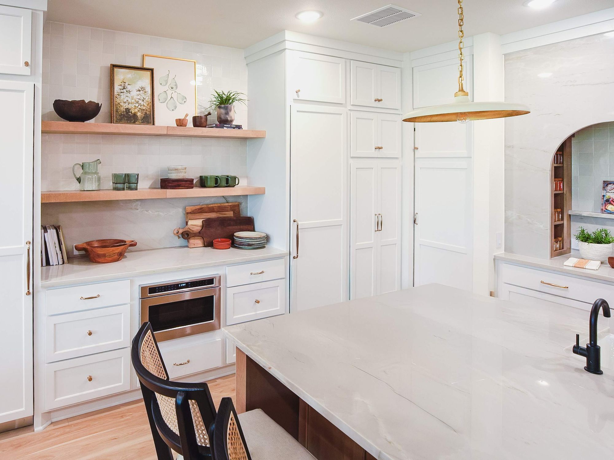 Kitchen interior of the Warren family's new home.