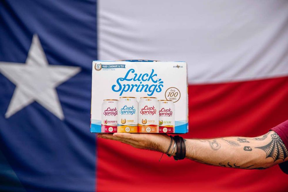 Luck Springs box with Texas flag