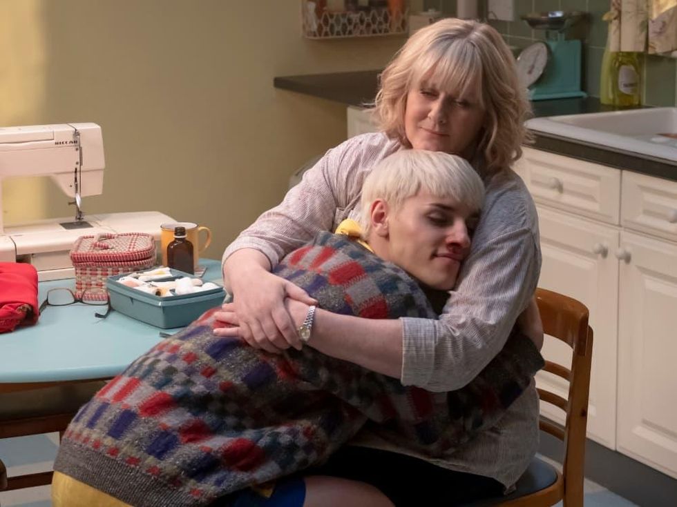 Max Harwood and Sarah Lancashire in Everybody's Talking About Jamie