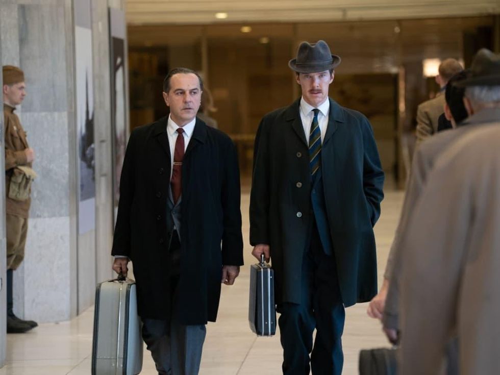 Merab Ninidze and Benedict Cumberbatch in The Courier