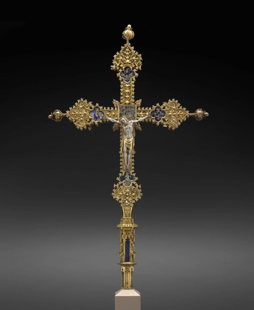 MFAH European exhibit Spanish processional cross