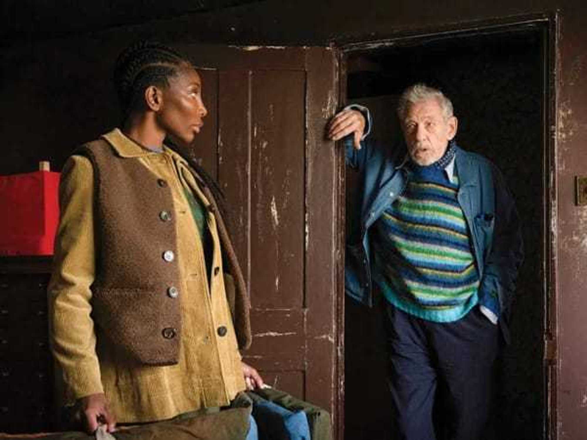 Michaela Coel and Ian McKellen in The Christophers