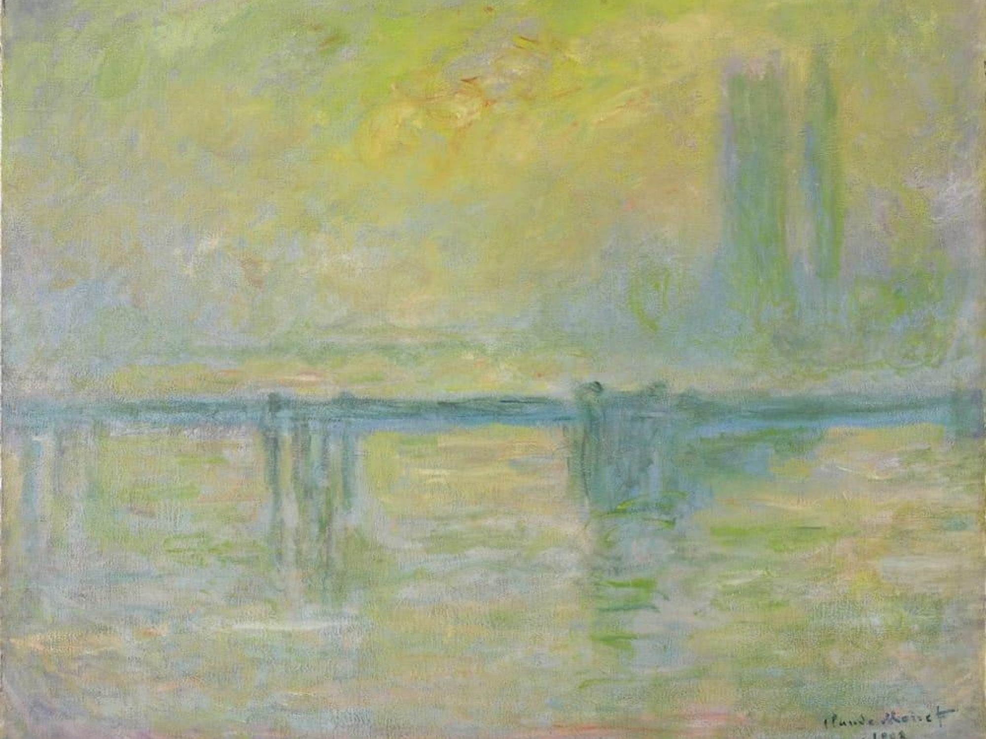 Monet's Charing Cross Bridge, brouillard